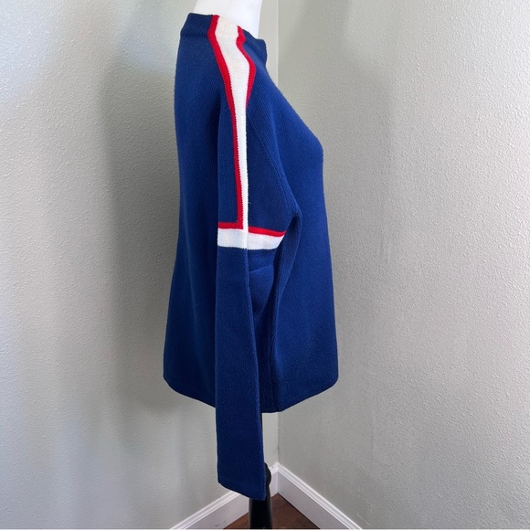 Vintage JCPenny Ski Apparel Blue Red/White Stripe Knit Sweater See Measure - Picture 4 of 5